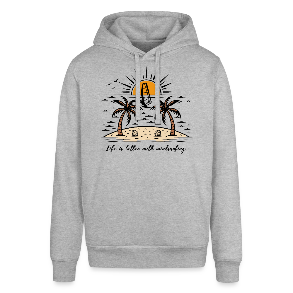 Unisex Bio-Hoodie -better life- - Grau meliert