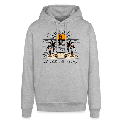 Unisex Bio-Hoodie -better life- - Grau meliert