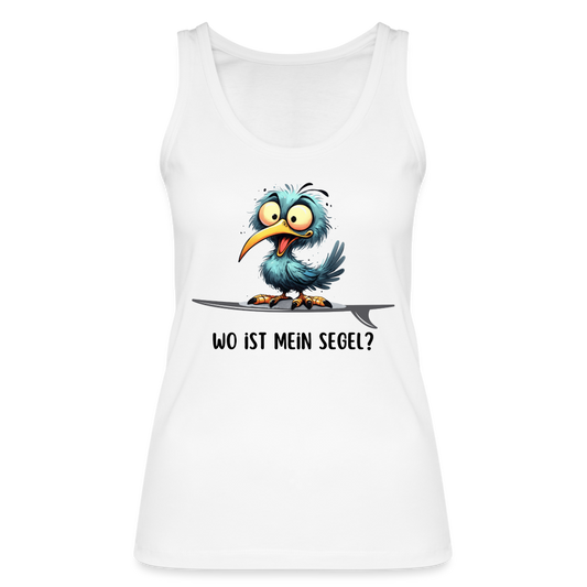 Frauen Bio Tank Top -Wo ist mein Segel?- - Weiß