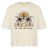 Frauen Boxy Bio-T-Shirt -better life- - Weißgrau