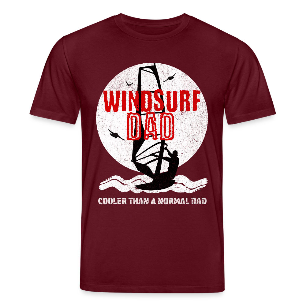 safis® Geschenkidee für Windsurf-Papas -windsurfdad- Unisex Bio-T-Shirt CREATOR - Burgunderrot