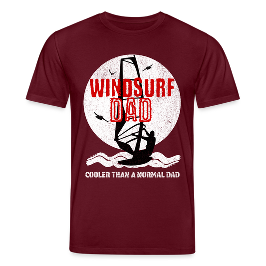 safis® Geschenkidee für Windsurf-Papas -windsurfdad- Unisex Bio-T-Shirt CREATOR - Burgunderrot