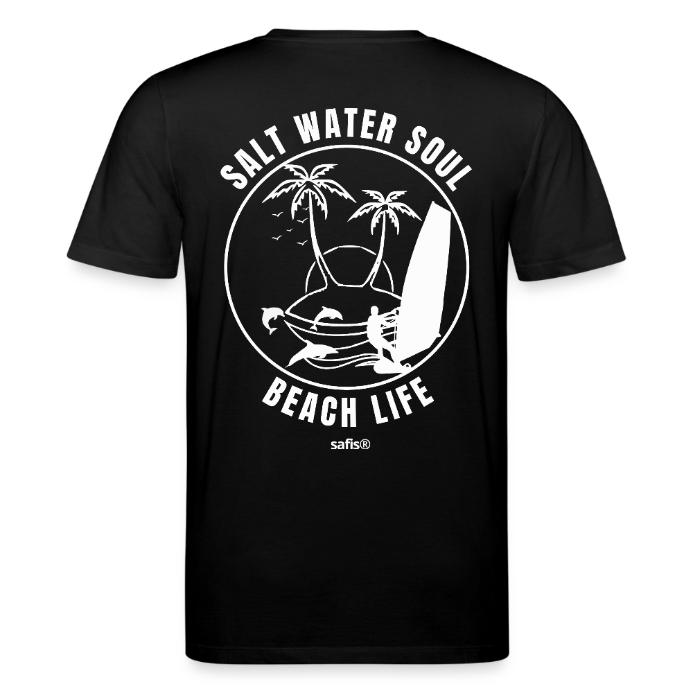 safis® Windsurf Unisex Bio-T-Shirt CREATOR -salt water soul- - Schwarz
