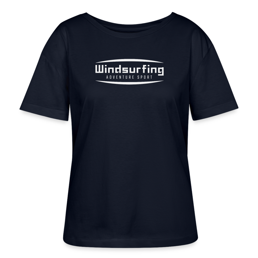 Relaxed Rundhals Frauen Bio-T-Shirt -adventure sport- - Navy