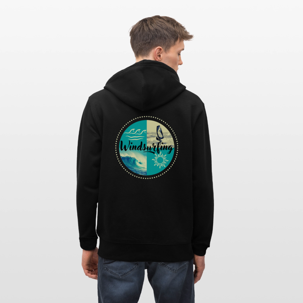 Unisex Bio-Kapuzenjacke CULTIVATOR -ocean- - Schwarz