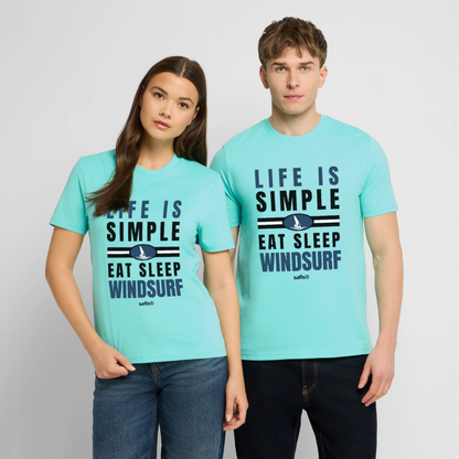 -eat sleep windsurf- Unisex Bio-T-Shirt CREATOR - Poolblau