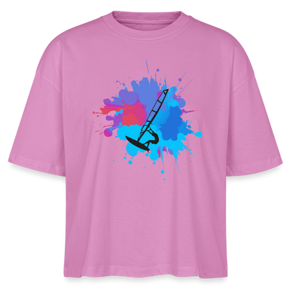 Frauen Boxy Bio-T-Shirt -Farbklecks- - Pink