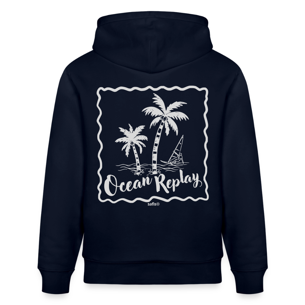 safis® Windsurfer Unisex Bio-Hoodie Cruiser -Ocean Replay- - Navy