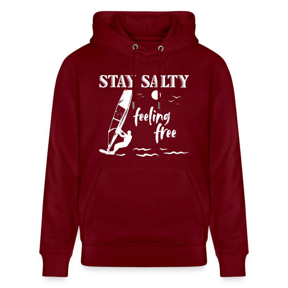 Unisex Bio-Hoodie CRUISER -stay salty- - Burgunderrot