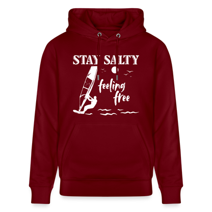 Unisex Bio-Hoodie CRUISER -stay salty- - Burgunderrot
