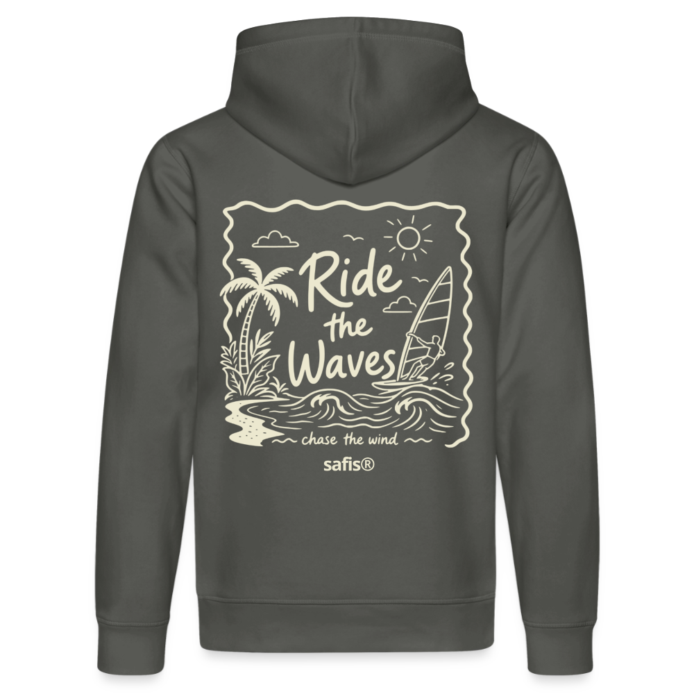 Ride the waves - Unisex Bio-Hoodie DRUMMER - Anthrazit