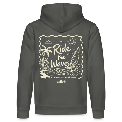 Ride the waves - Unisex Bio-Hoodie DRUMMER - Anthrazit