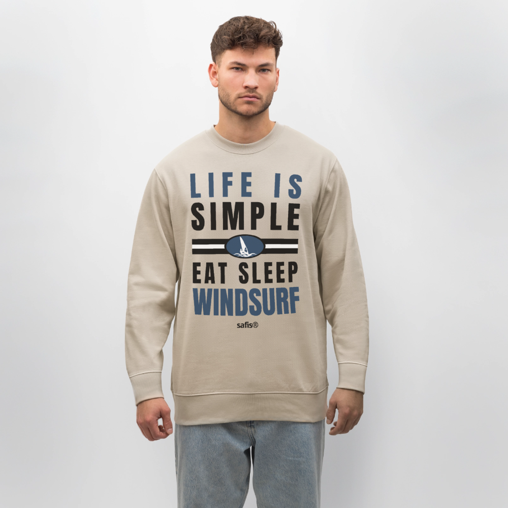 -eat sleep windsurf- Unisex Bio-Sweatshirt CHANGER - Beige