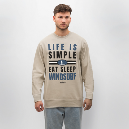 -eat sleep windsurf- Unisex Bio-Sweatshirt CHANGER - Beige