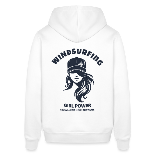 Unisex Bio-Hoodie -windsurfing girl power- - Weiß