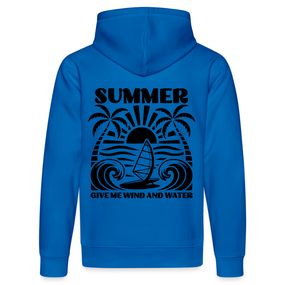 Safis Shop Bio-Hoodie DRUMMER -give me wind and water- - Königsblau