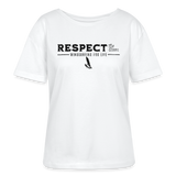 Relaxed Rundhals Frauen Bio-T-Shirt -respect- - Weiß