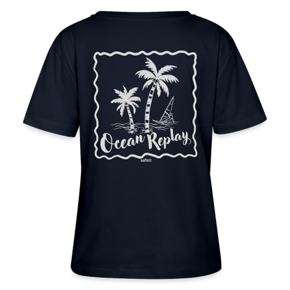 safis® Windsurfer Frauen Bio-T-Shirt -Ocean replay- - Navy