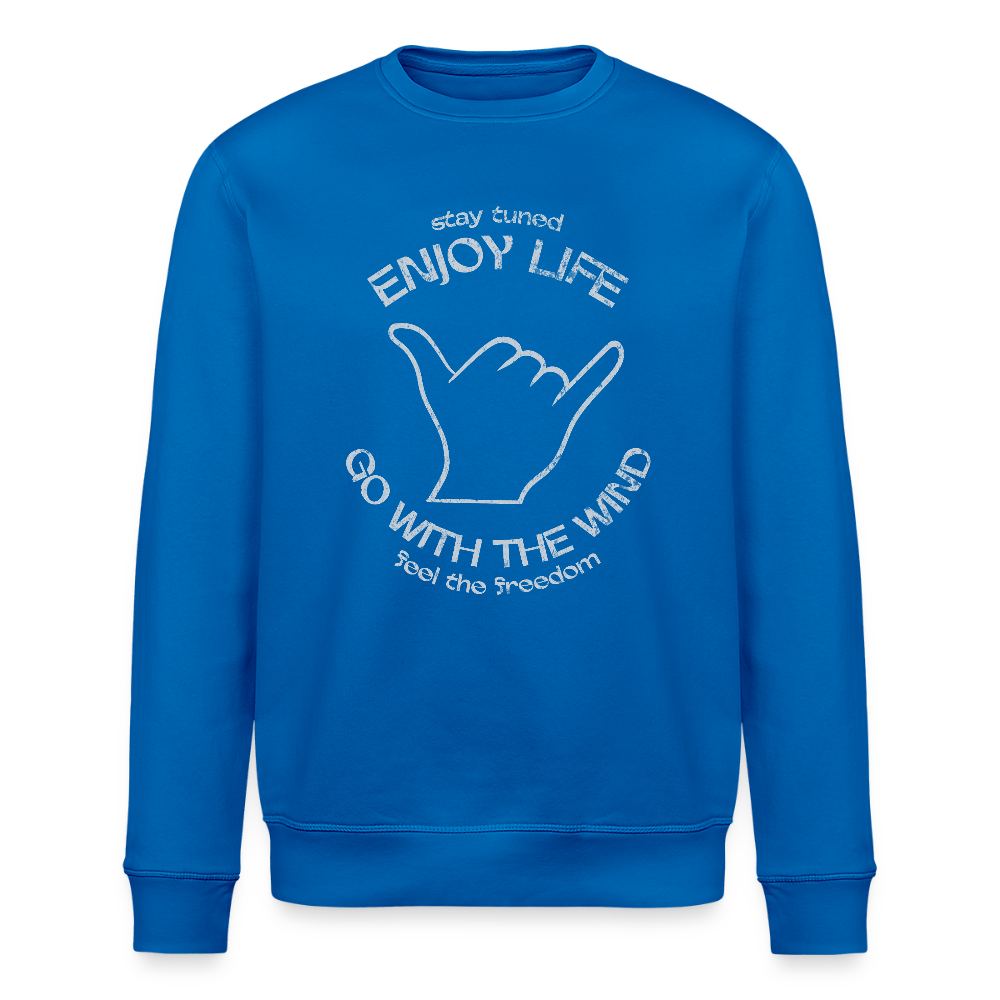 Unisex Bio-Sweatshirt ROLLER -enjoy life- - Königsblau