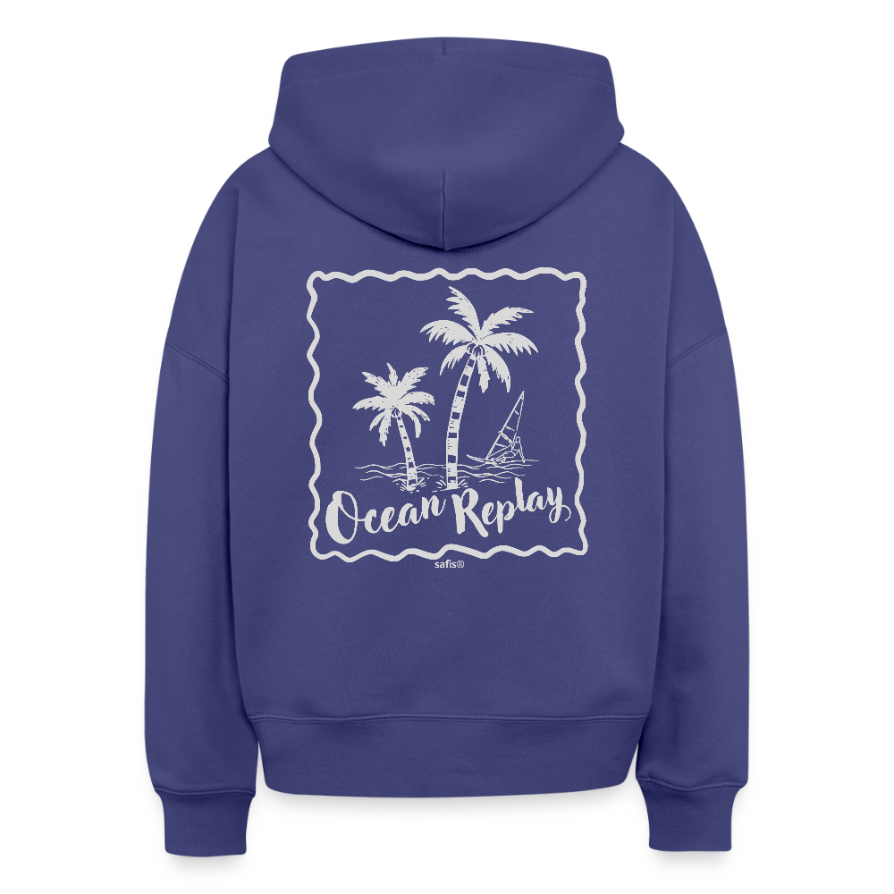 Boxy Frauen Bio Hoodie Nora -ocean replay- - Dämmerung