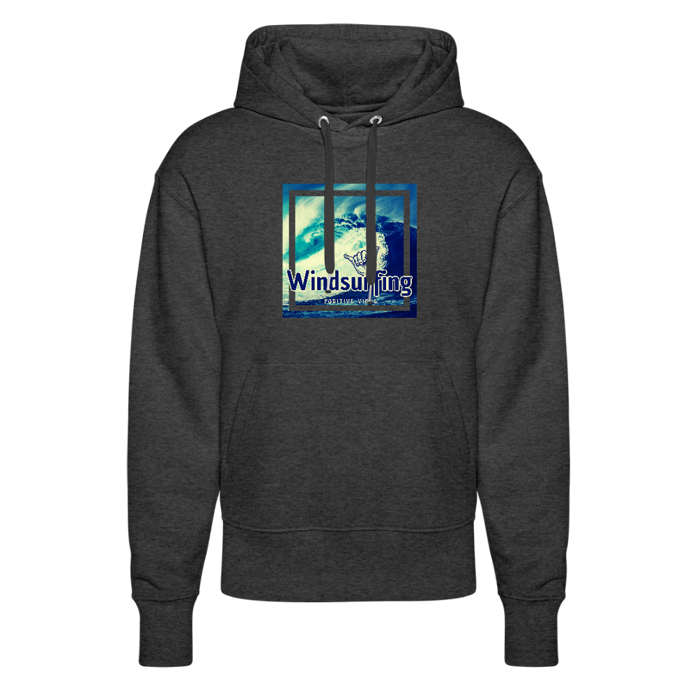 Unisex Relaxed Fit Bio-Hoodie -positive vibes- - Dunkelgrau meliert