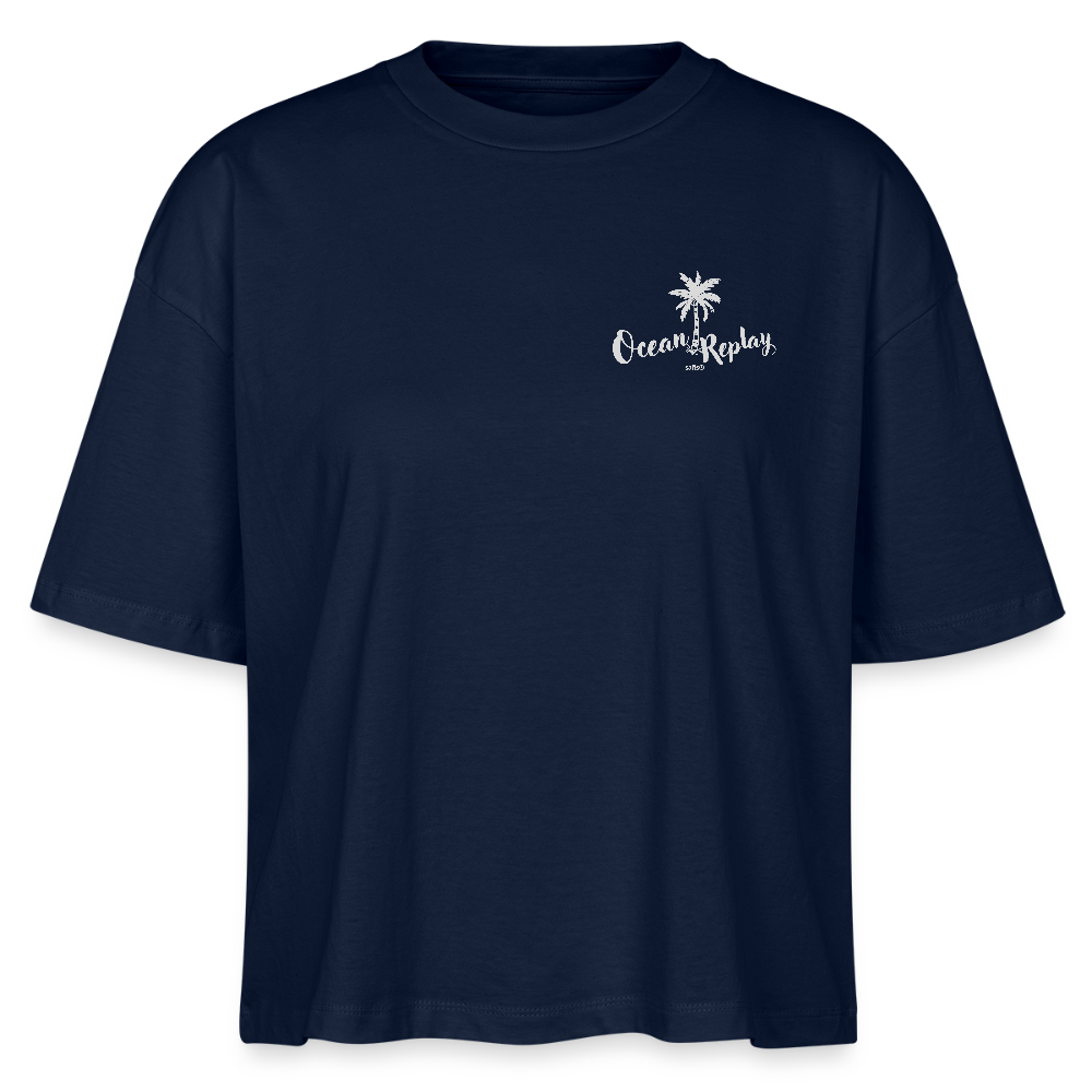 Frauen Boxy Bio-T-Shirt Nova -ocean replay- - Navy
