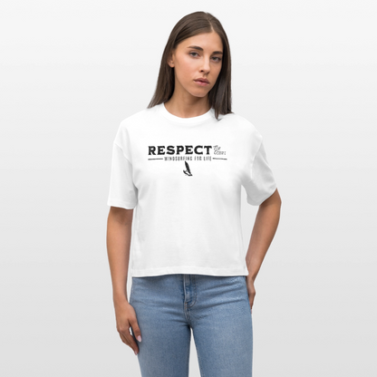 Frauen Boxy Bio-T-Shirt -respect- - Weiß