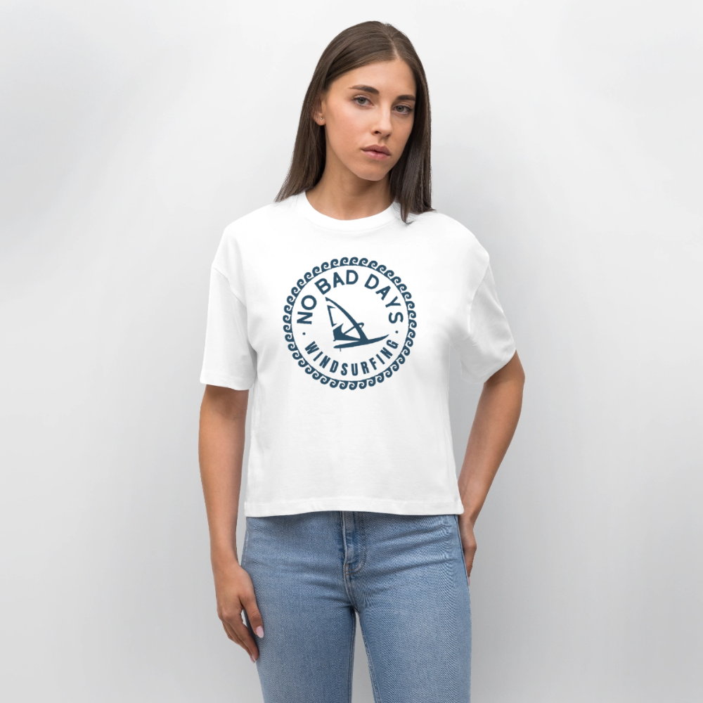 Frauen Boxy Bio-T-Shirt Nova -no bad days- - Weiß