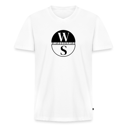 Männer Bio-T-Shirt mit V-Ausschnitt -ws- - Weiß