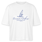 Frauen Boxy Bio-T-Shirt -ocean vibes windsurfing- - Weiß