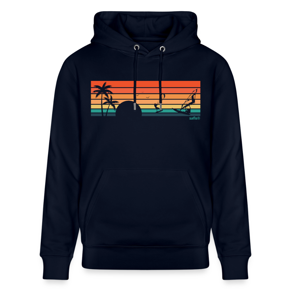 safis® nachhaltige Surfmode -sunset- Unisex Bio-Hoodie CRUISER - Navy