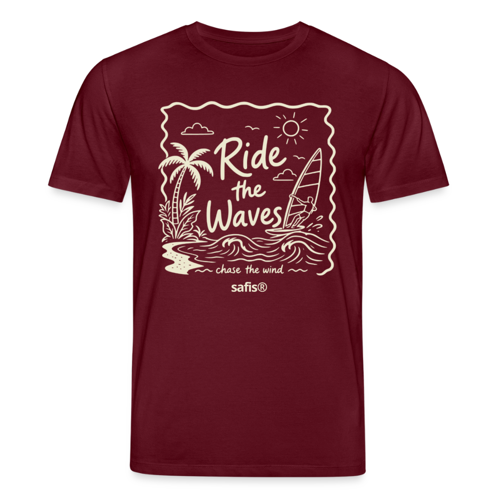 safis Windsurf T-Shirt Männer -ride the waves- - Burgunderrot