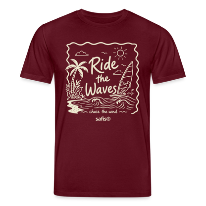 safis Windsurf T-Shirt Männer -ride the waves- - Burgunderrot
