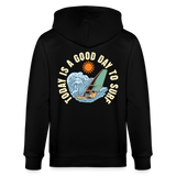 Unisex Bio-Kapuzenjacke -good day to surf- - Schwarz