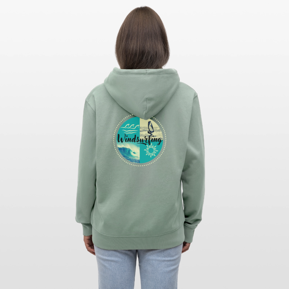 Unisex Bio-Kapuzenjacke CULTIVATOR -ocean- - Helles Graugrün