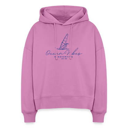 Boxy Frauen Bio Hoodie Nora -ocean vibes windsurfing- - Pink