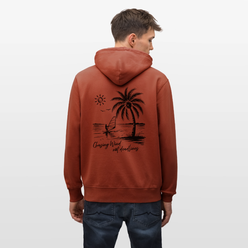 Unisex Bio-Hoodie CRUISER -chasing wind- - Terrakotta