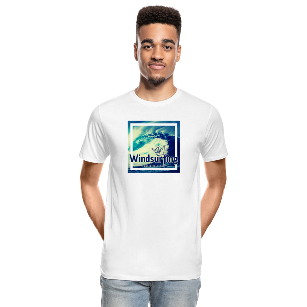 Männer Premium Bio T-Shirt -positive vibes- - Weiß