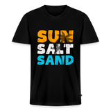 Männer Bio-T-Shirt mit V-Ausschnitt -sun salt sand- - Schwarz