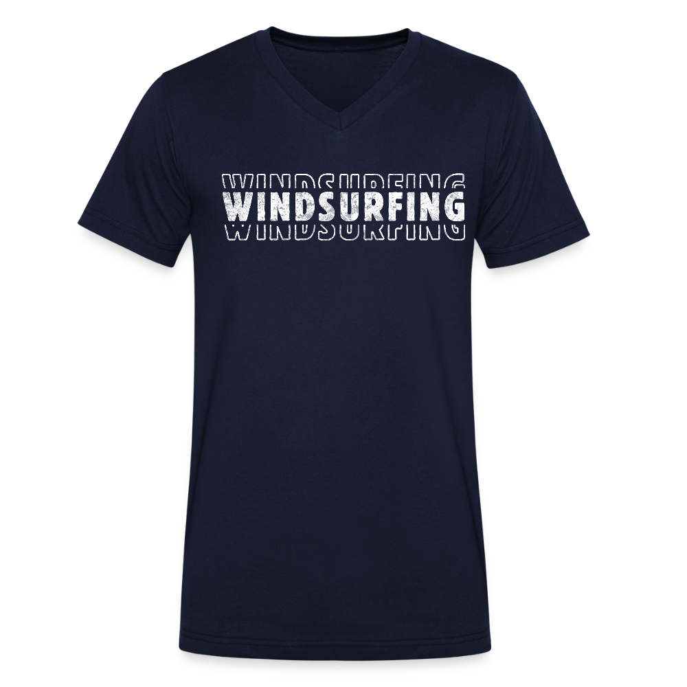 Männer Bio-T-Shirt mit V-Ausschnitt -windsurfing- - Navy