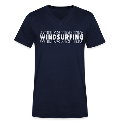 Männer Bio-T-Shirt mit V-Ausschnitt -windsurfing- - Navy
