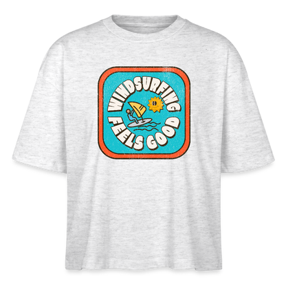 Frauen Boxy Bio-T-Shirt -feeld good- - Weiß meliert