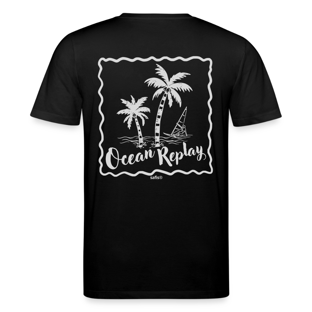 safis® Windsurf Bio-T-Shirt Creator -Ocean replay- - Schwarz