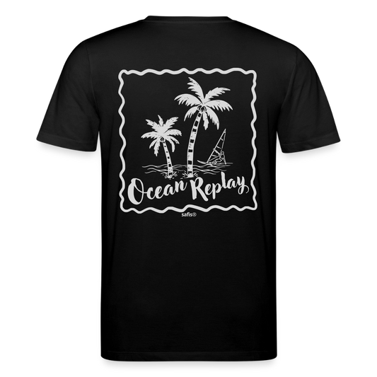 safis® Windsurf Bio-T-Shirt Creator -Ocean replay- - Schwarz