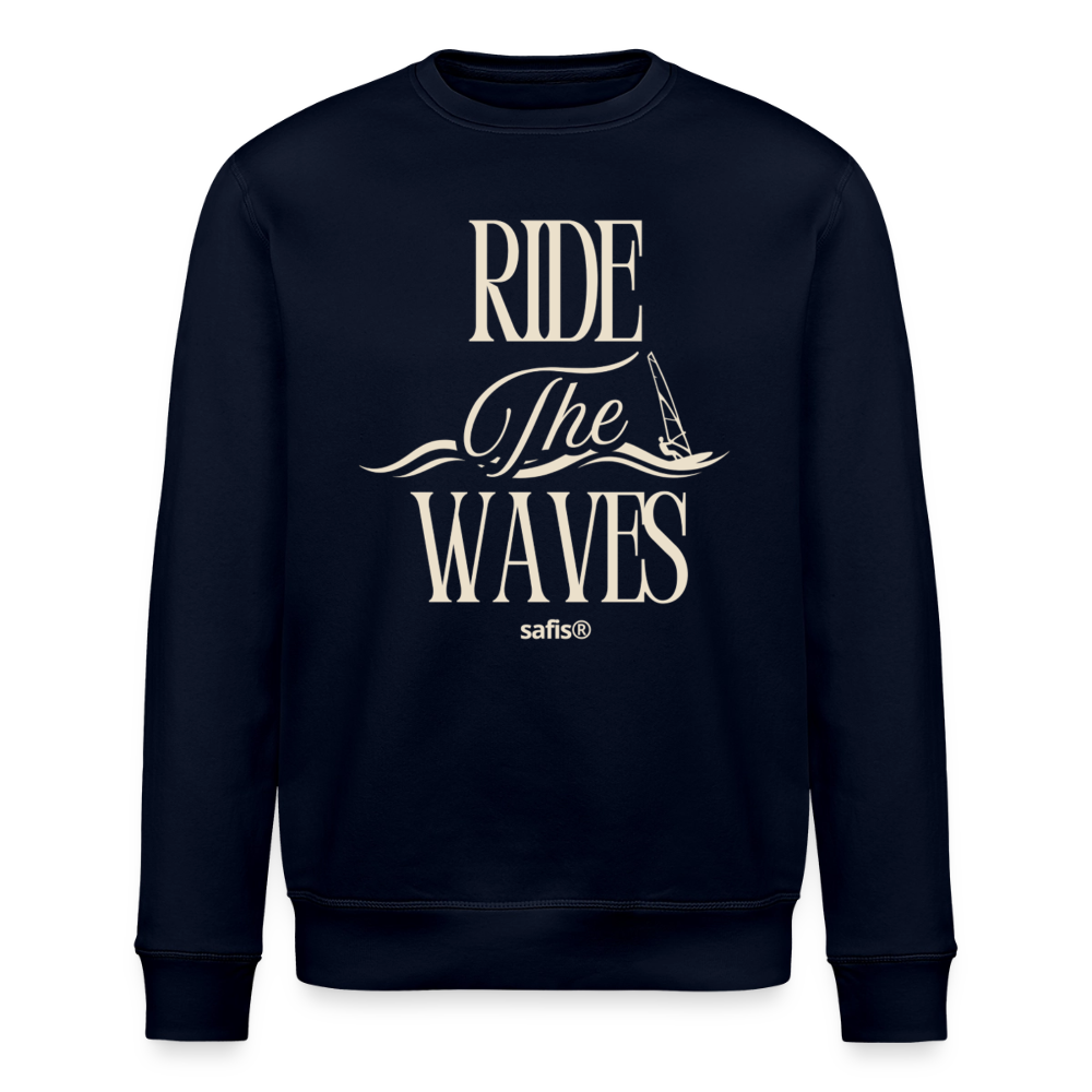 Unisex Bio-Sweatshirt ROLLER -ride the waves- - Navy