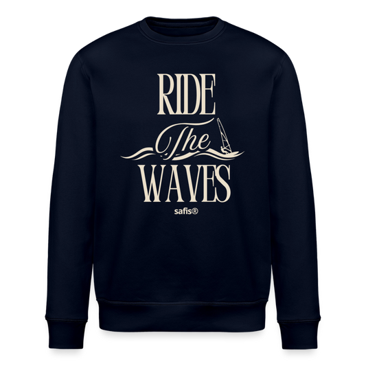 Unisex Bio-Sweatshirt ROLLER -ride the waves- - Navy