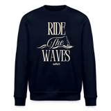 Unisex Bio-Sweatshirt ROLLER -ride the waves- - Navy