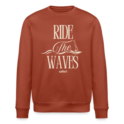 Unisex Bio-Sweatshirt ROLLER -ride the waves- - Terrakotta