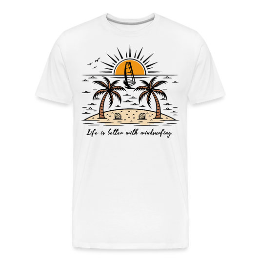 Männer Premium Bio T-Shirt -better life- - Weiß