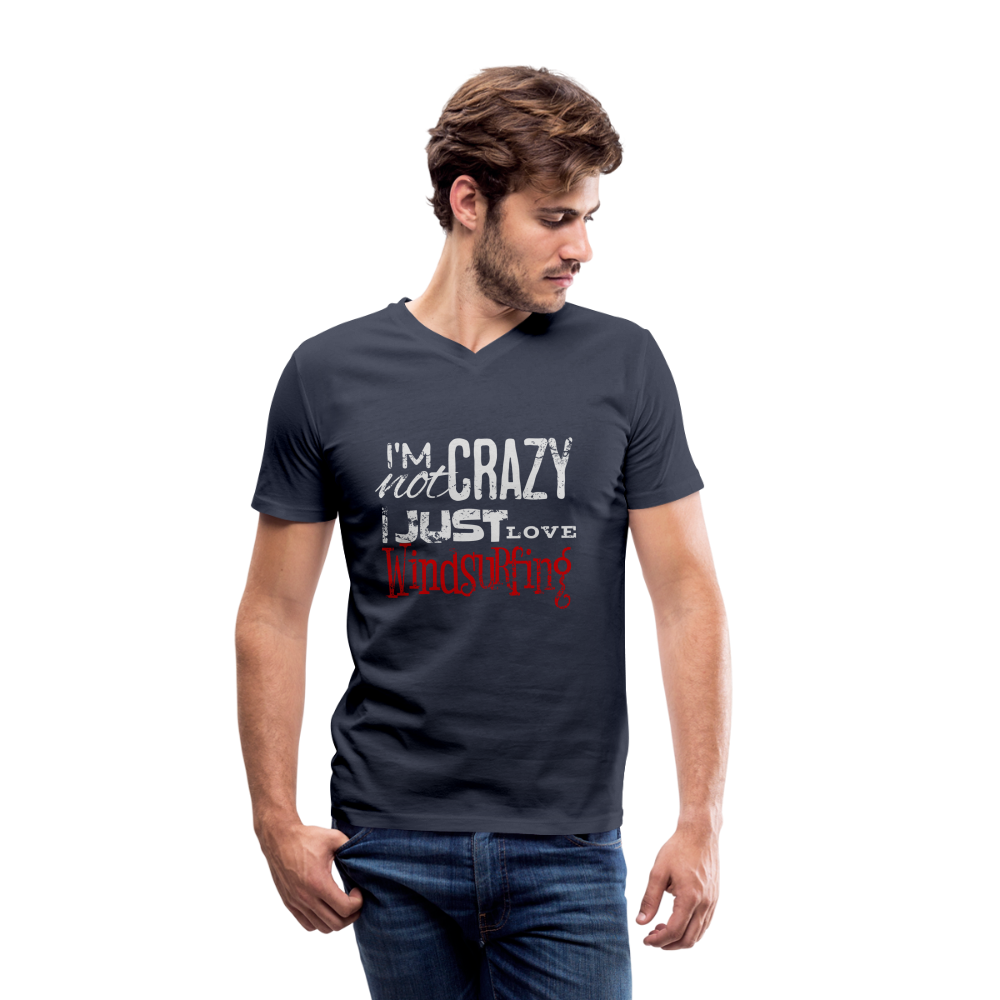 Männer Bio-T-Shirt mit V-Ausschnitt -crazy- - Navy